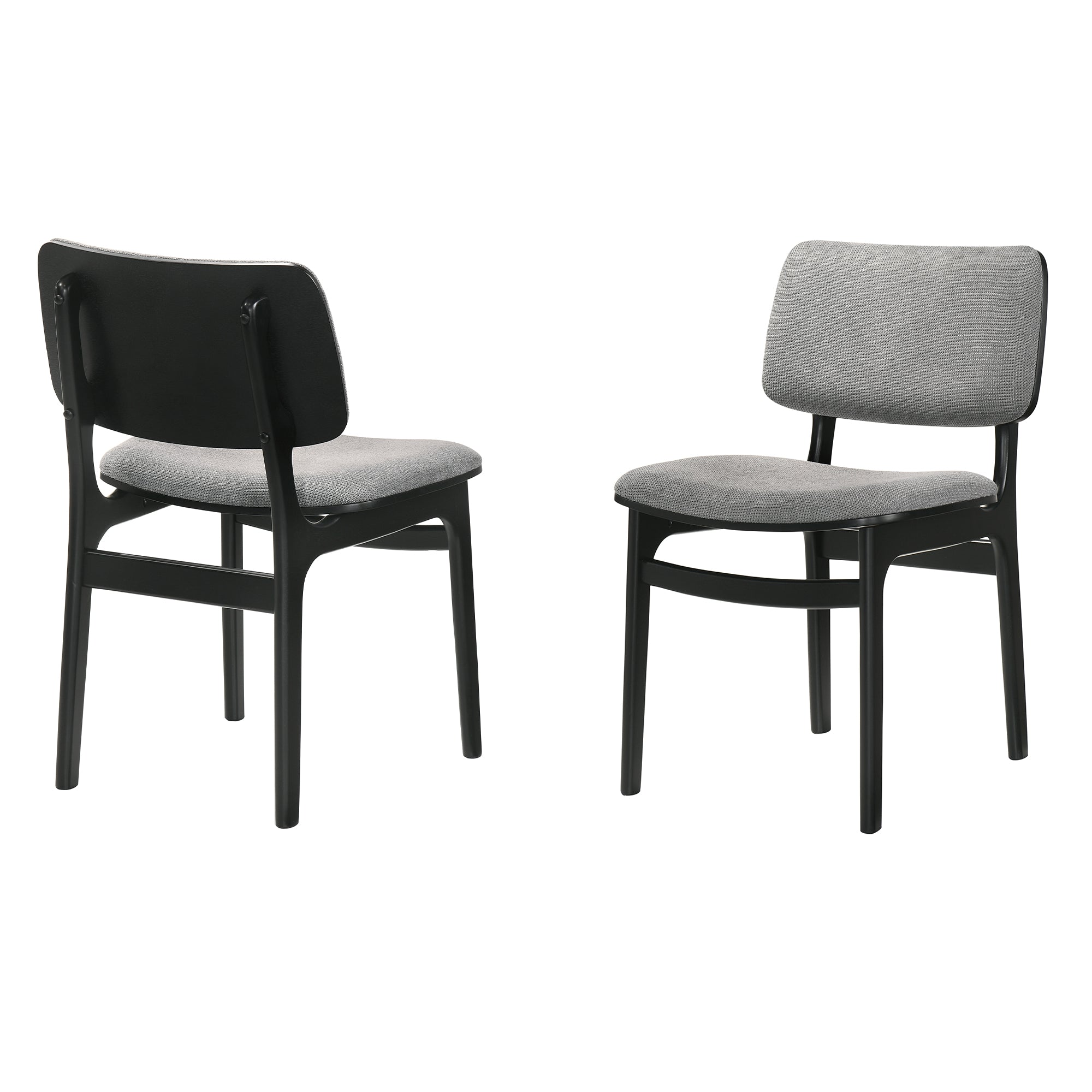 Armen Living Lima Wood Dining Accent Chairs Finish Fabric-Set of 2, 20" Wide, 22"D x 20"W x 31.5"H, Walnut/Grey - Thumbnail 2