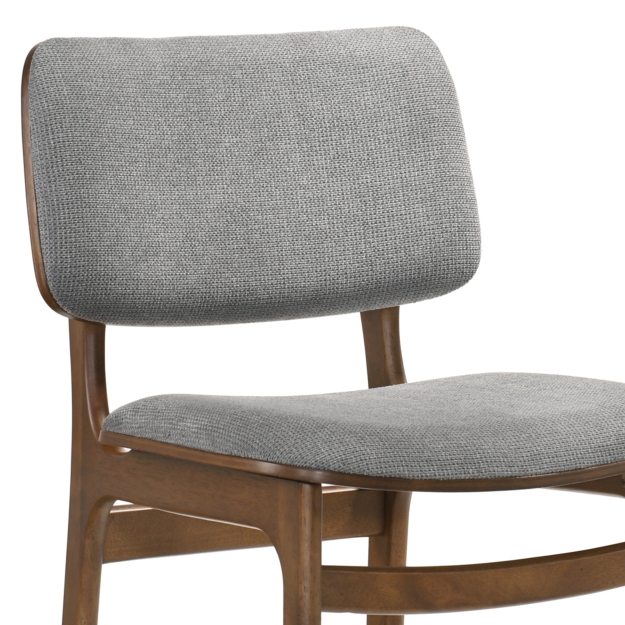 Armen Living Lima Wood Dining Accent Chairs Finish Fabric-Set of 2, 20" Wide, 22"D x 20"W x 31.5"H, Walnut/Grey - Thumbnail 4
