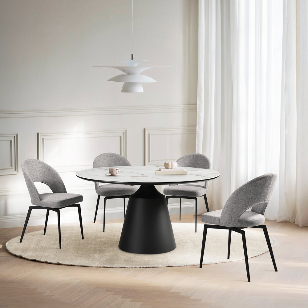 Lucia Swivel Upholstered Dining Chair Set of 2