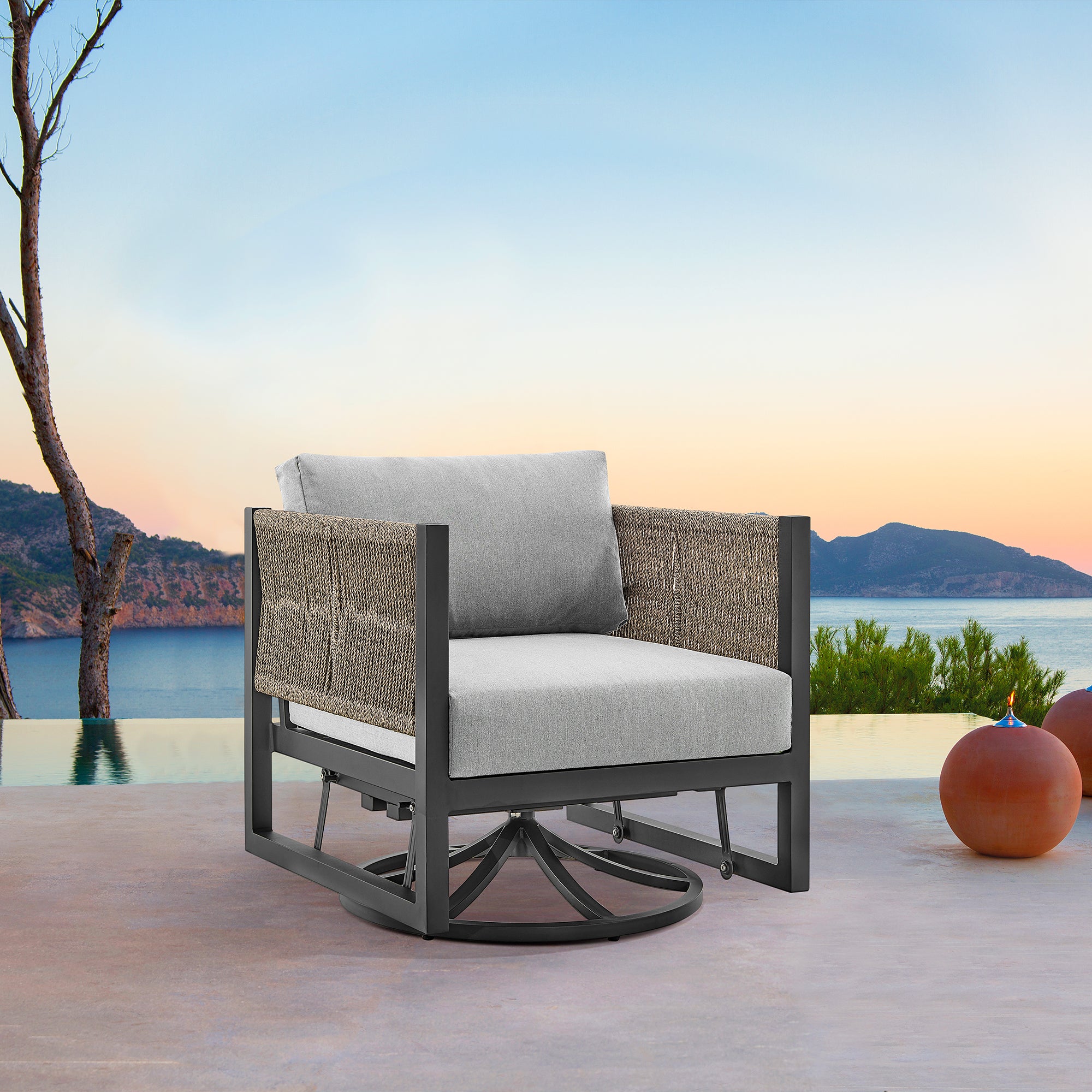 armen living Mareike Outdoor Swivel Chair