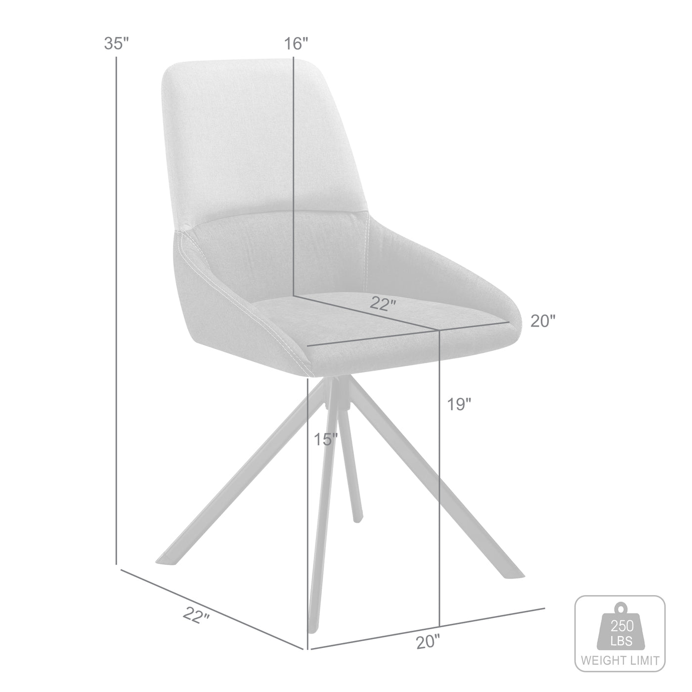 Maverick Swivel Upholstered Dining Chair Set of 2