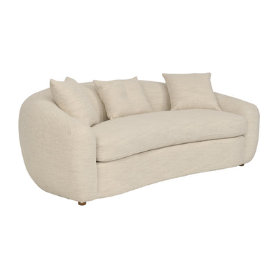 Molly 96.5 in. Upholstered Curved Sofa in Pearl