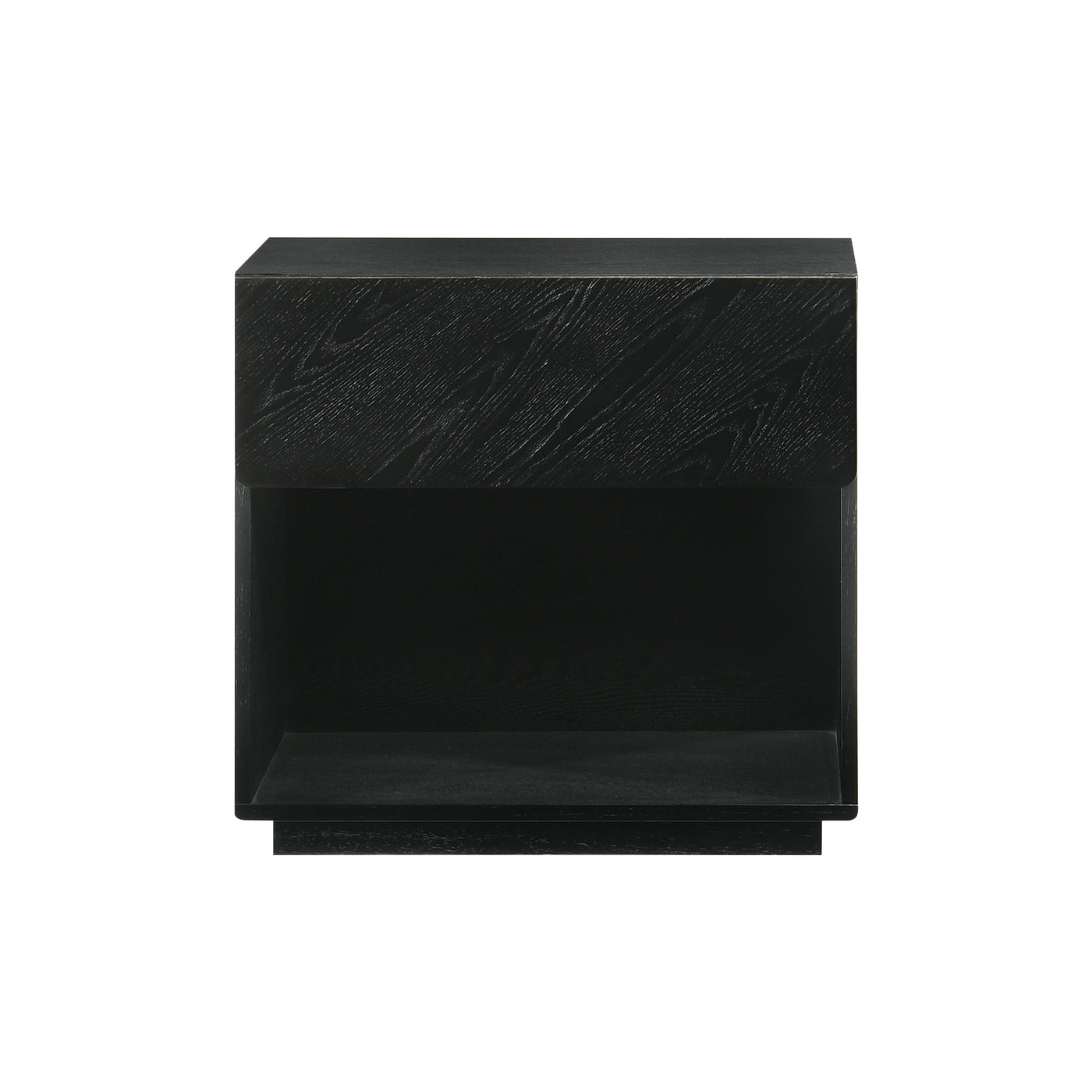 Petra 1 Drawer Wood Nightstand in Black Finish