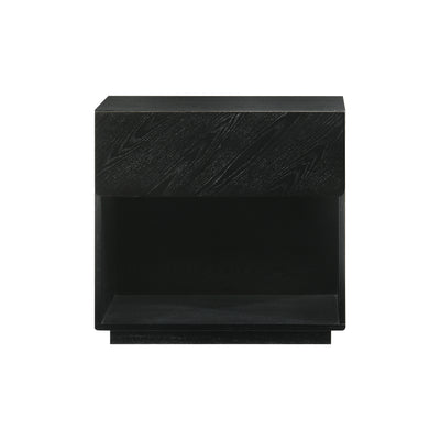 Petra 1 Drawer Wood Nightstand in Black Finish