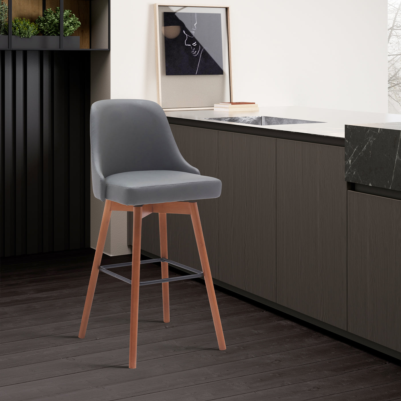 Sicily Upholstered Swivel Barstool