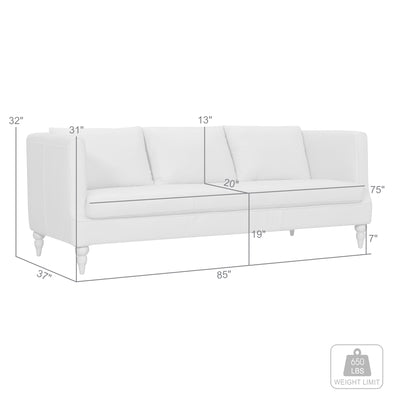 Vincenza 85 in. Leather Sofa
