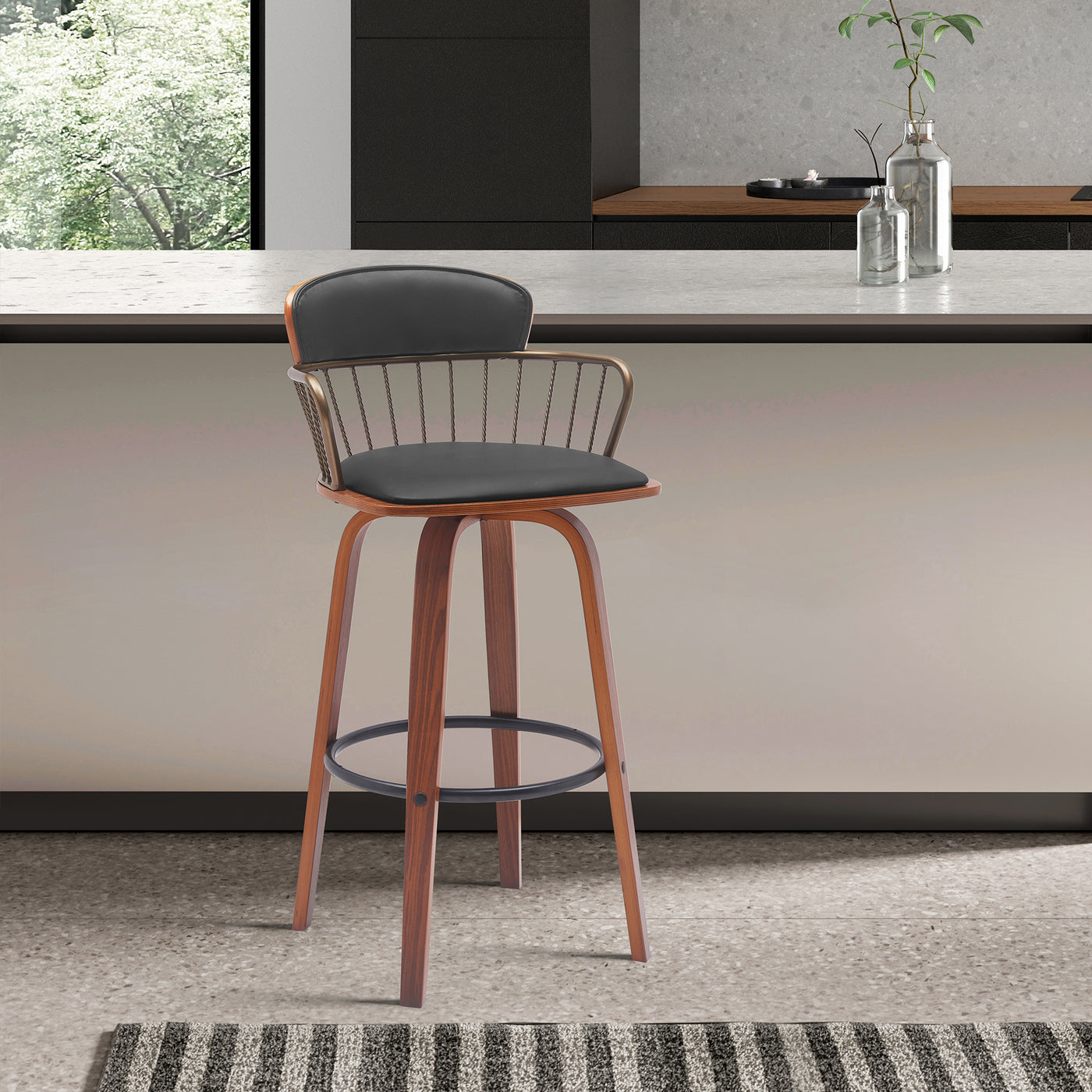 Willow Upholstered Swivel Barstool