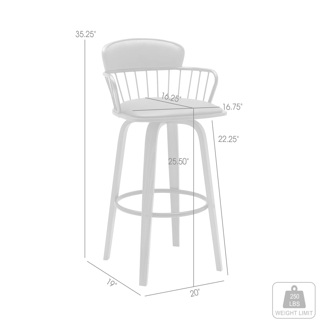 Willow Upholstered Swivel Barstool