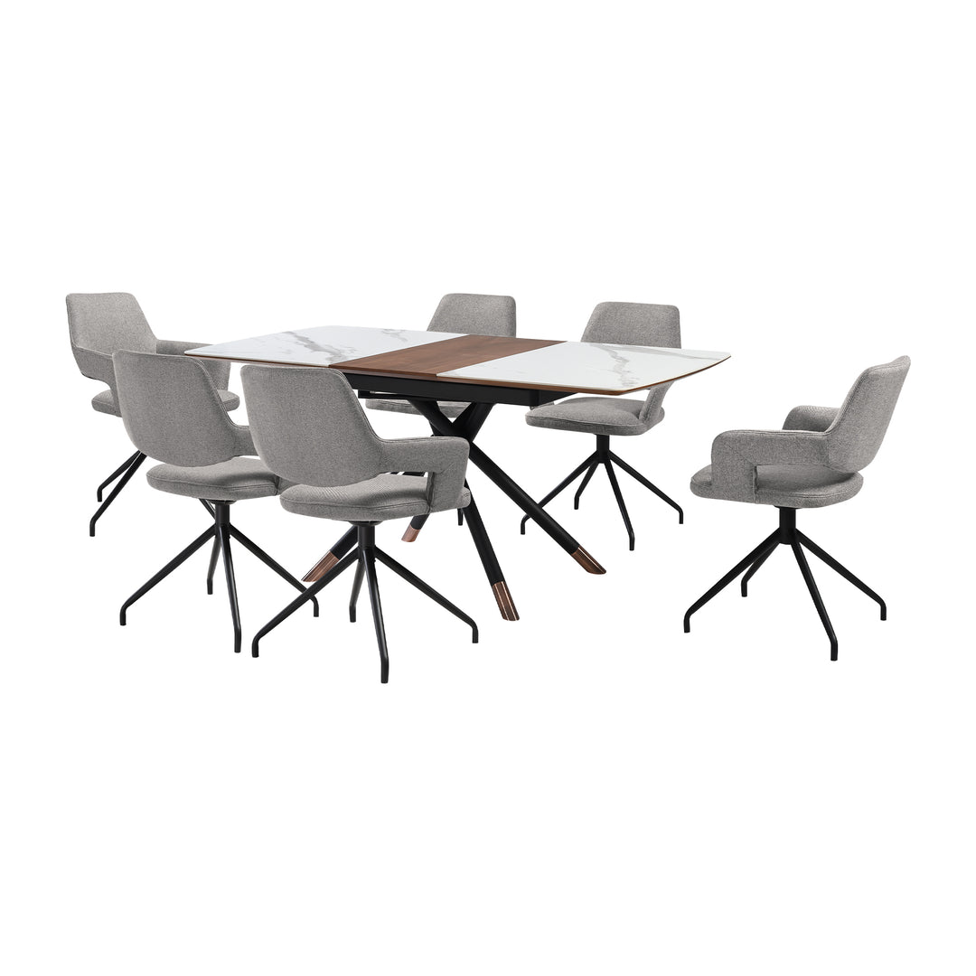 Alora and Penny 7 Piece Extendable Dining Set