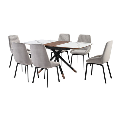 Alora and Susie Extendable 7 Piece Dining Set