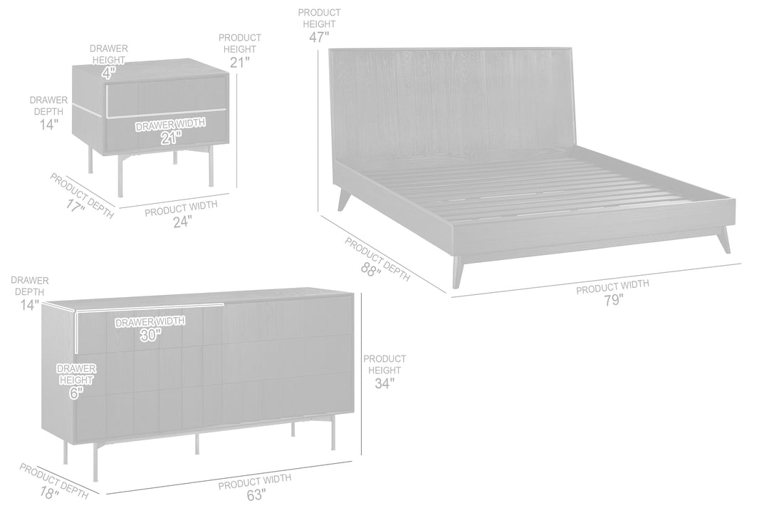 Carnaby 4pc Bedroom Set