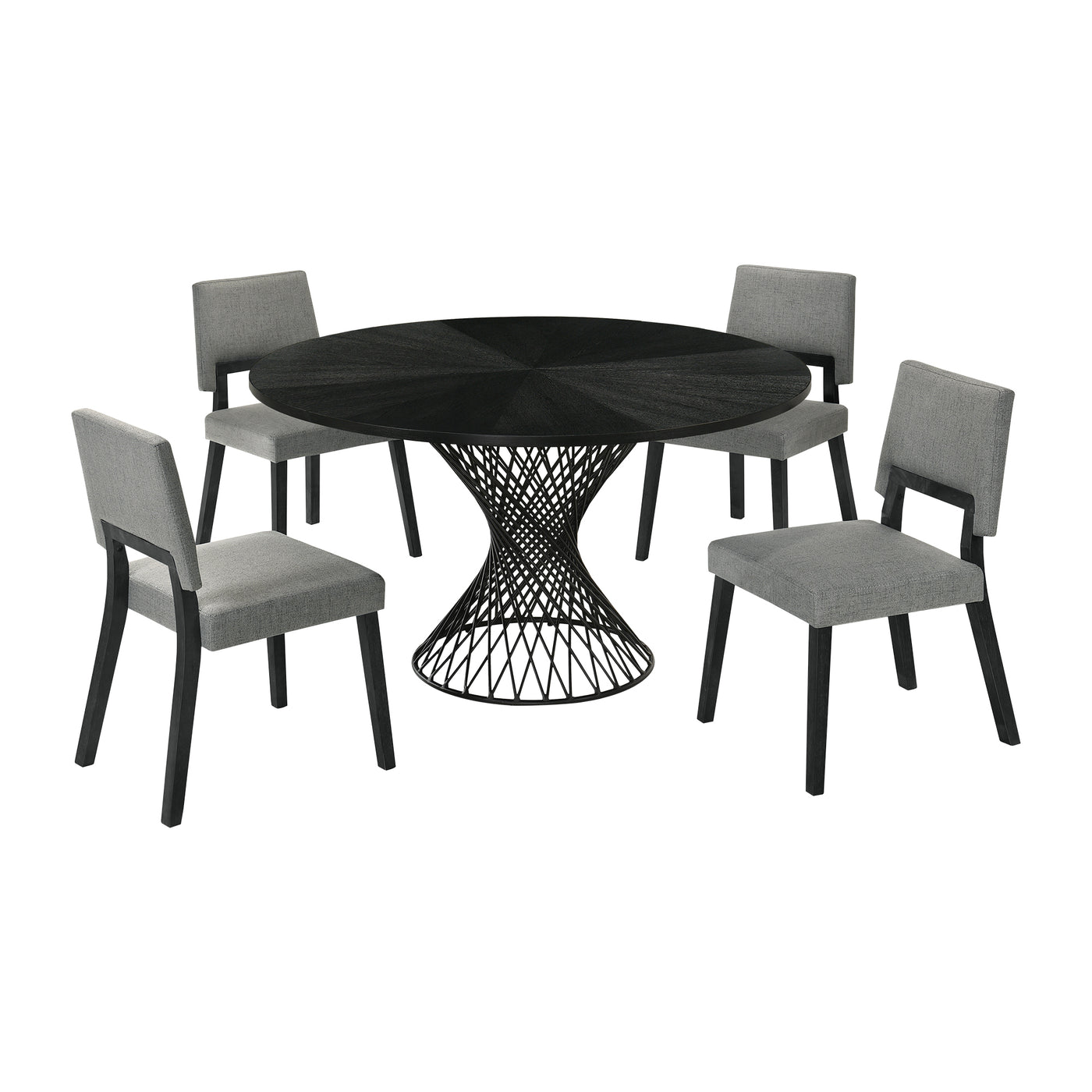 Cirque Channell 5 Piece Wood Dining Table Set