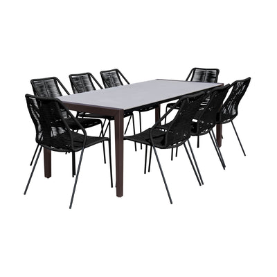 Fineline& Clip 9 Piece Outdoor Dining Set