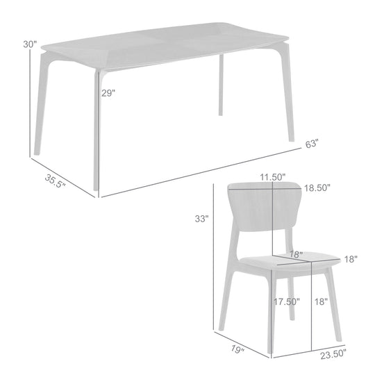 Kalia 7 Piece Wood Dining Set