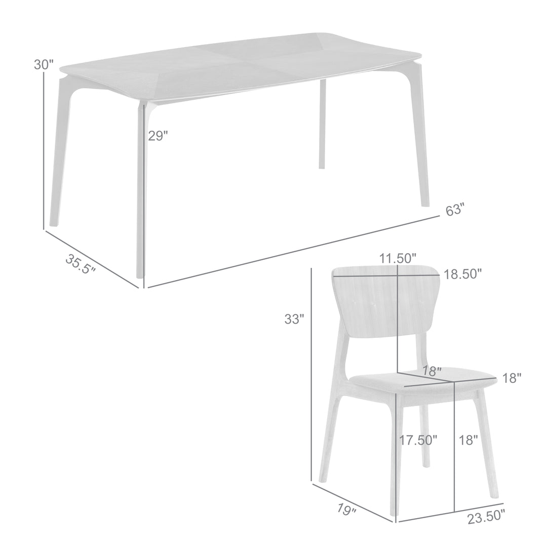 Kalia 7 Piece Wood Dining Set