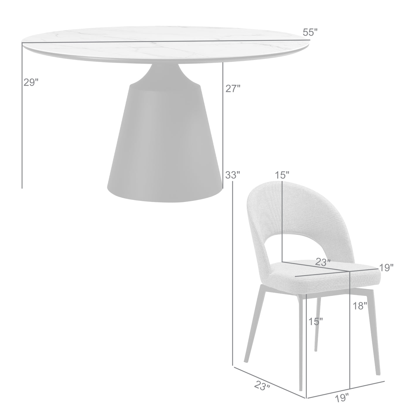 Knox and Lucia 5 Piece Dining Set