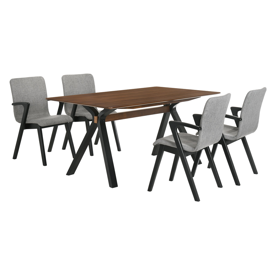 Laredo and Varde 5 Piece Black Rectangular Dining Set