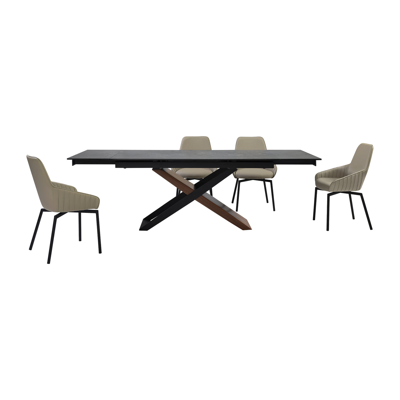 Milena and Shilo 5 Piece Extendable Dining Set