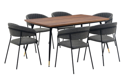 Messina and Nara Faux Leather 7-Piece Dining Set