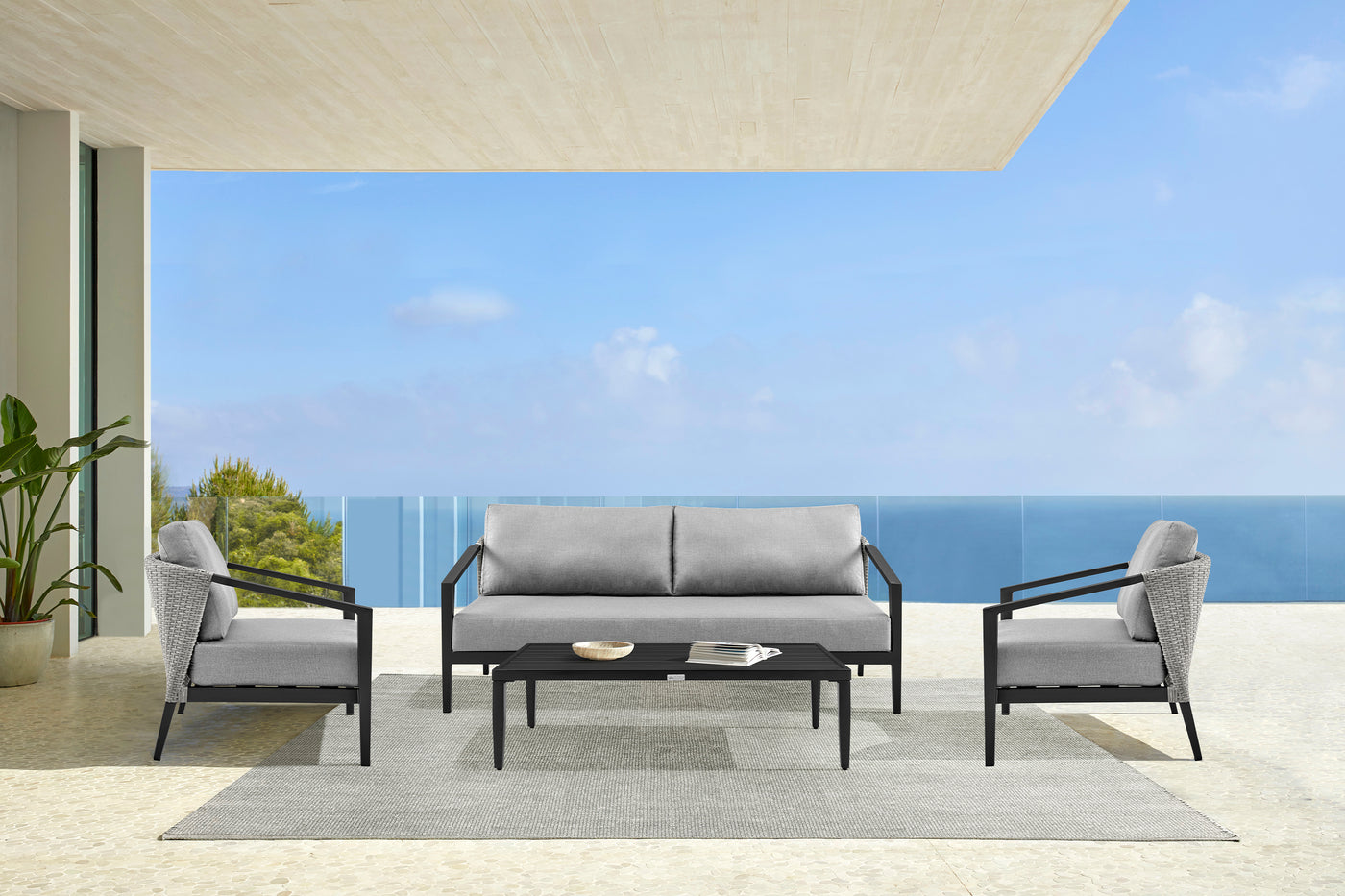 Palma Outdoor Patio 4-Piece Lounge Set