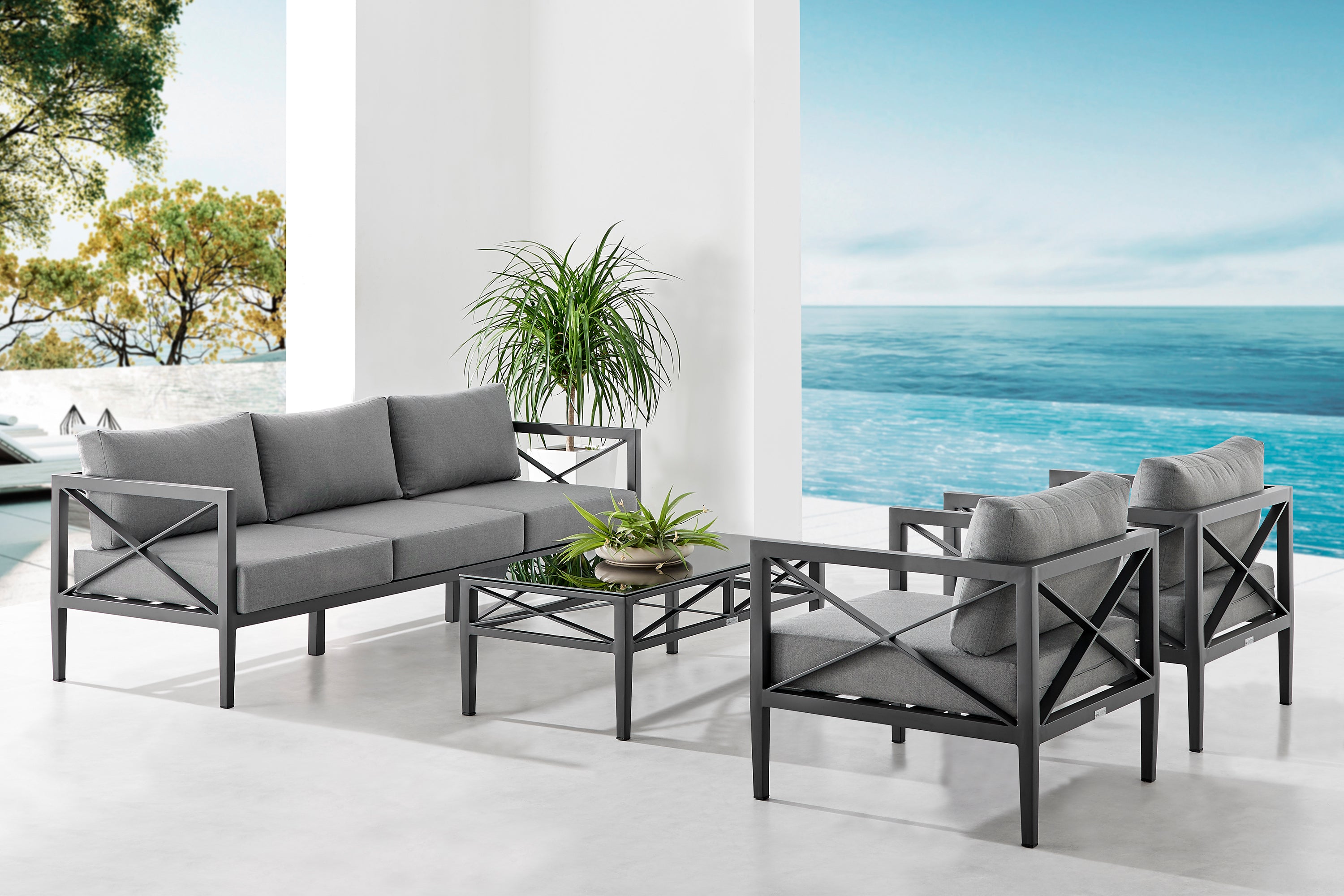 armen living Sonoma Outdoor Conversation Set