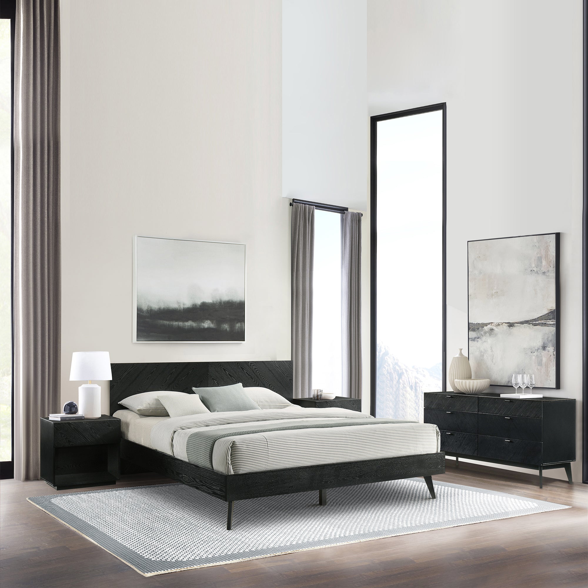 armen living Petra 4 Piece Wood Bedroom Set