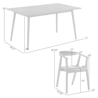 Westmont Santana 5 Piece Wood Dining Set