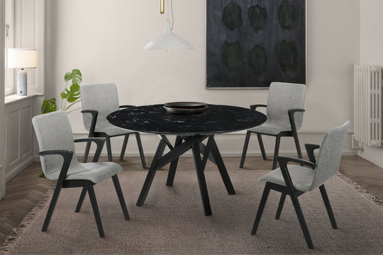 Venus and Varde Black 5-Piece Dining Set