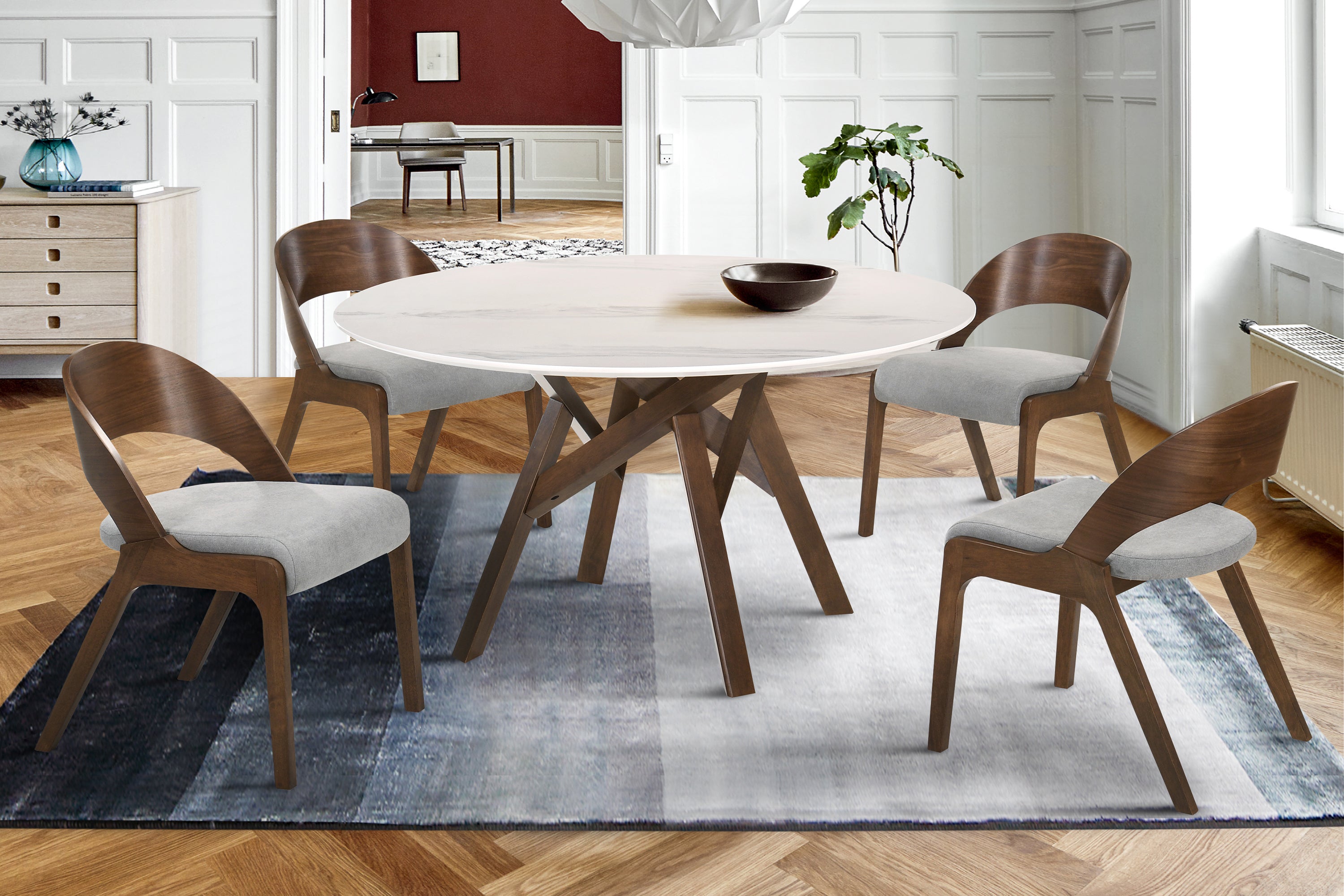 Venus and Polly 5-Piece Dining Set - SETVEDIWA5B – Armen Living